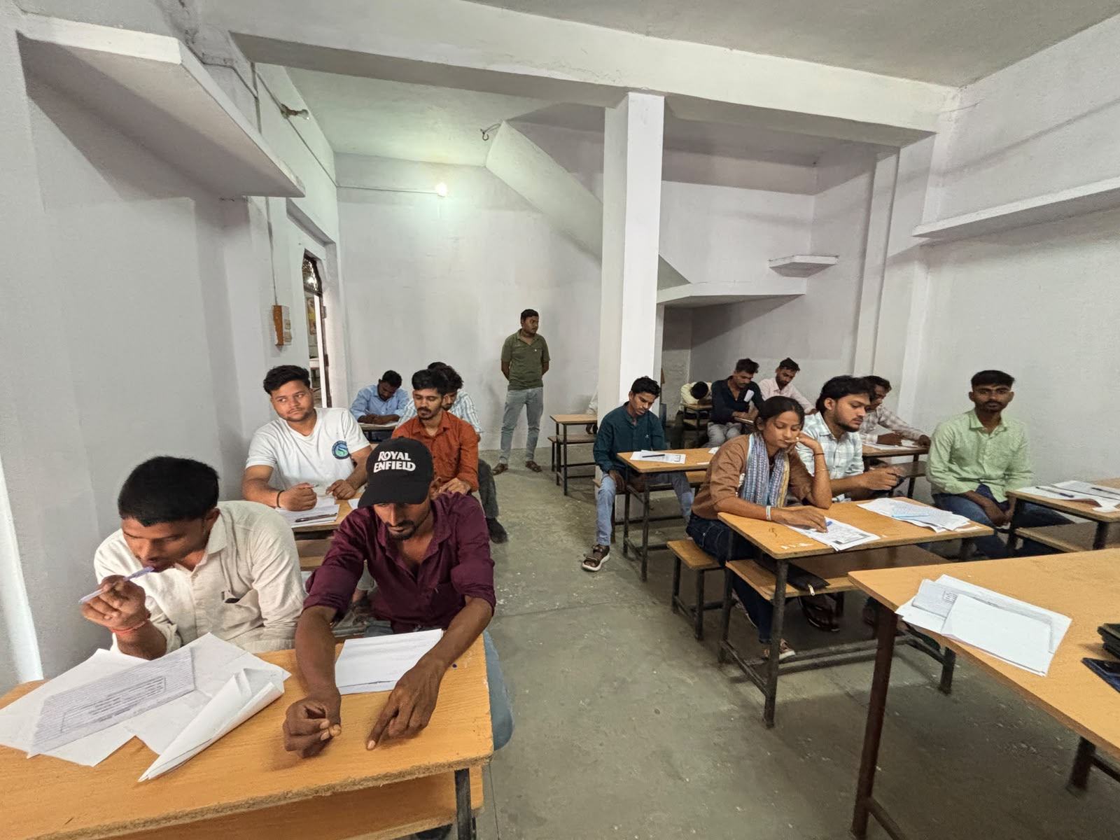Students focused during written test